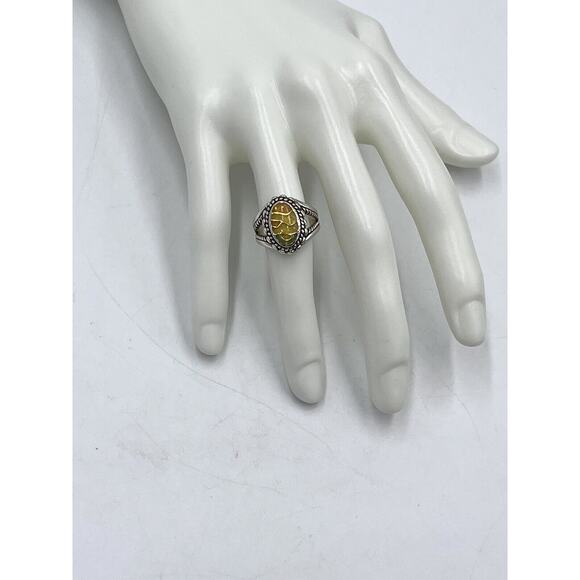 Carolyn Pollack Designer Vintage Relios Desert Scene Sterling 925 Ring Sz 7.5 - Picture 3 of 12